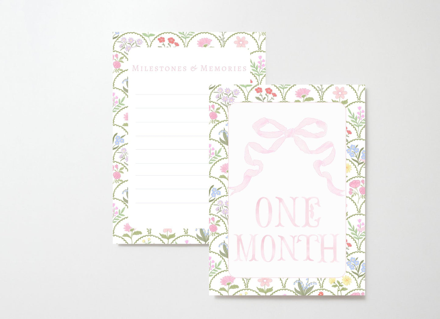 Girls Florals Milestone Cards