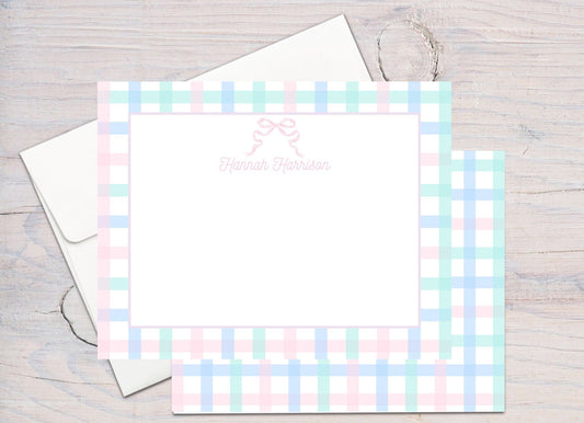 Pastel Plaid Stationery