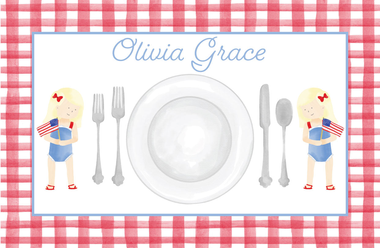 Summer Girls Patriotic Placemat