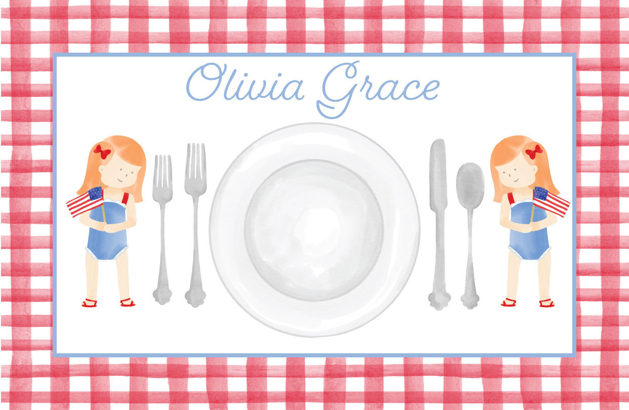 Summer Girls Patriotic Placemat