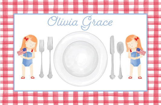 Summer Girls Patriotic Placemat